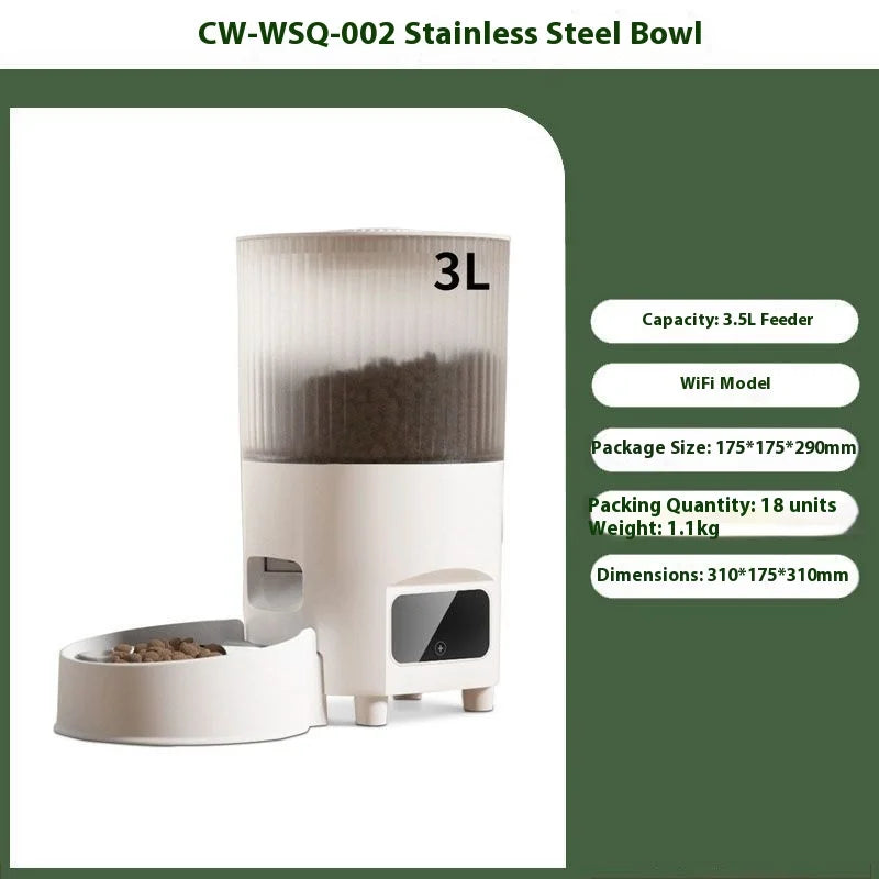 5L Smart Pet Feeder for Cats with Transparent Food Container Anti-Clog Design Auto Dispenser APP Control Large Capacity