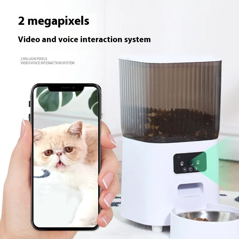 5L Smart Pet Feeder for Cats with Transparent Food Container Anti-Clog Design Auto Dispenser APP Control Large Capacity