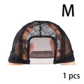 1PC Black 4x4 Inch U-Part HD Lace Wig Cap with Adjustable Strap for DIY Wig Making Hairnet Weaving Cap